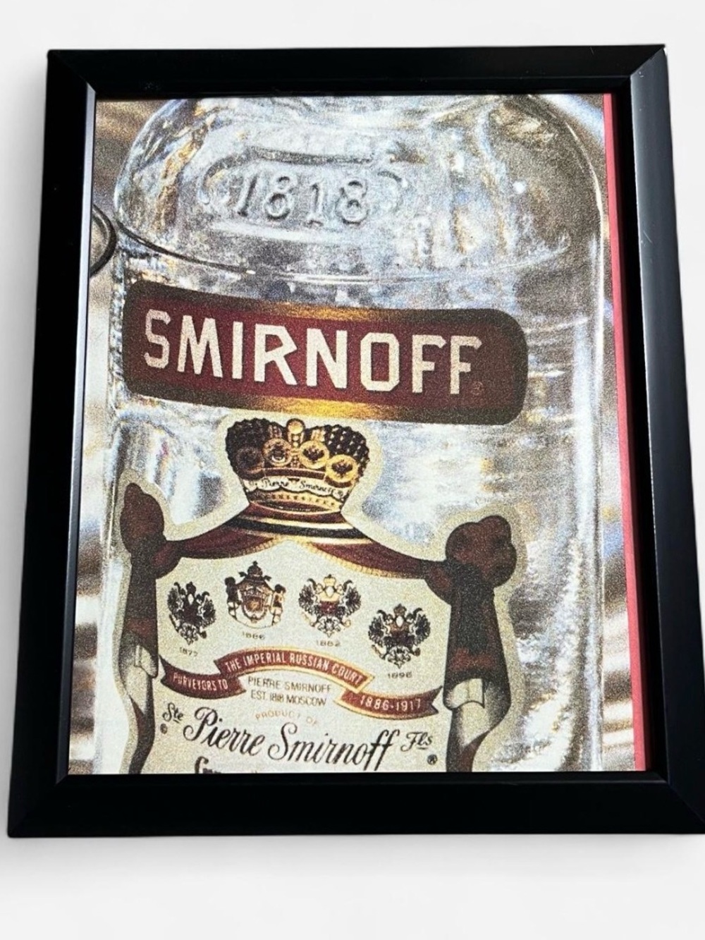 Vintage Smirnoff Vodka Print Framed Size 8x10